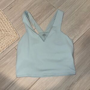 ALO- cropped athletic tank light blue size medium
